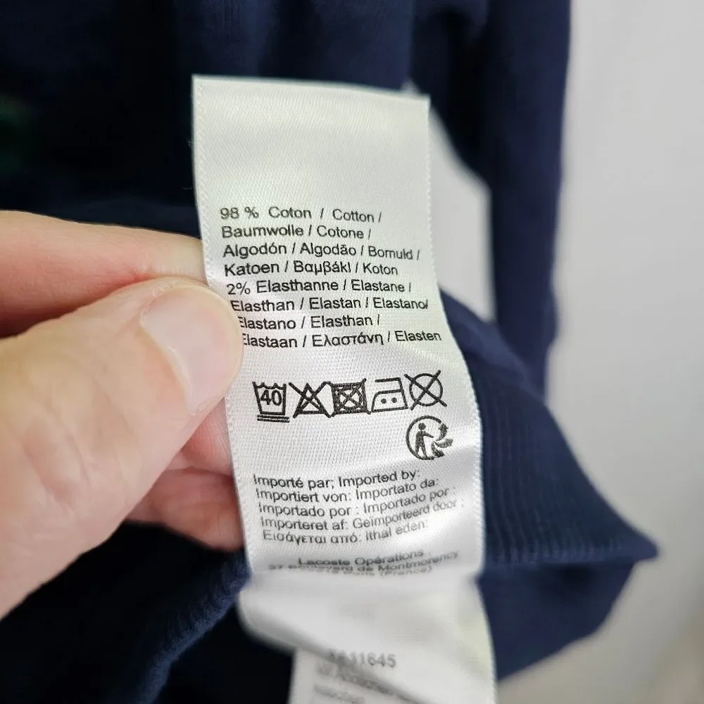 Lacoste Navy Blue Crocodile Graphic Crewneck Sweatshirt Size 3 - Picture 8 of 12